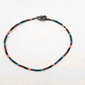 Silpada Pride Multi-colored Beaded Sterling Silver 9.25" Ankle Bracelet A1056